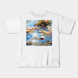 Monet Style Water Lilies 20 Kids T-Shirt